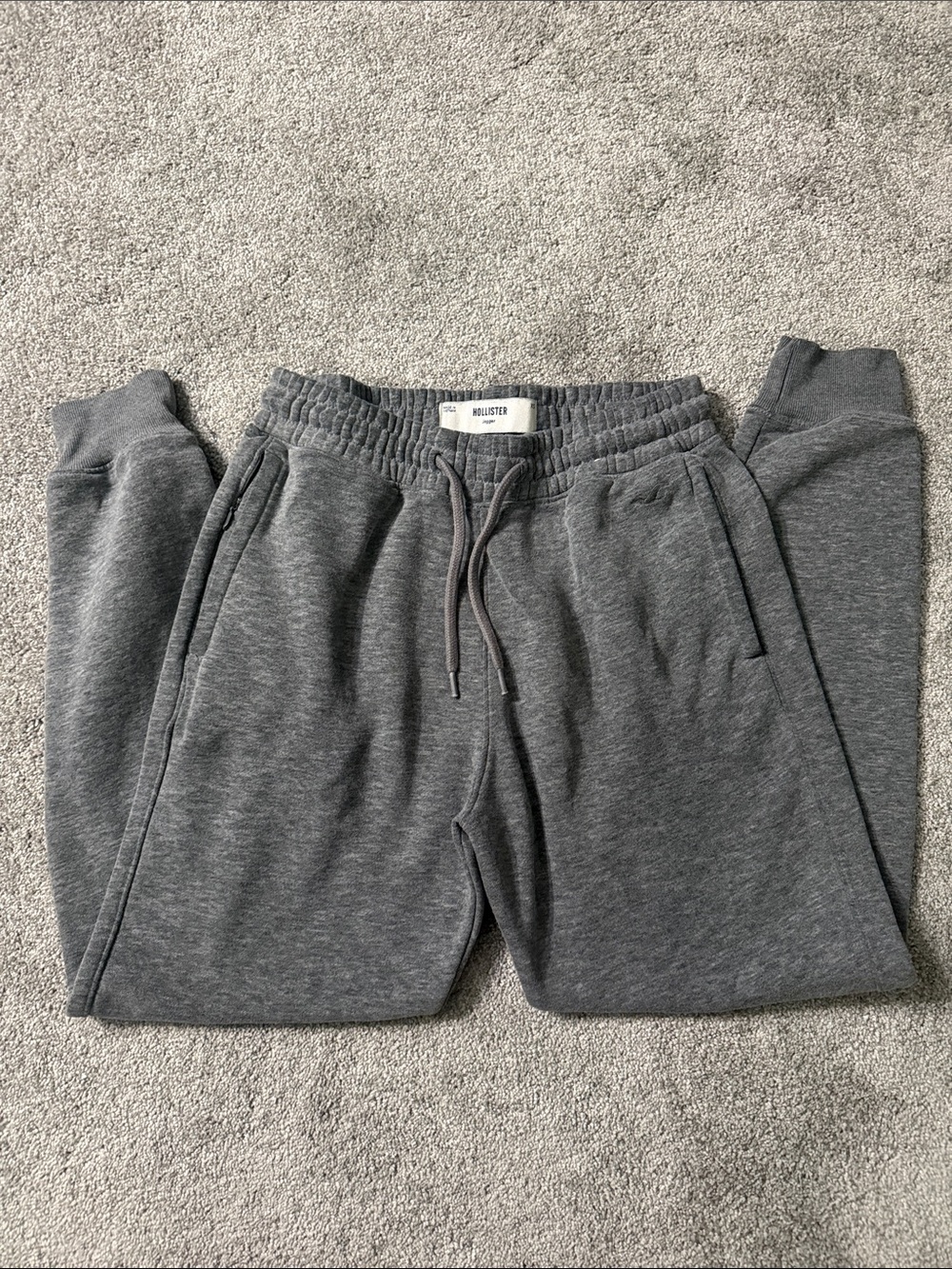 Hollister Men's Charcoal Gray Heather Jogger Sweatpants